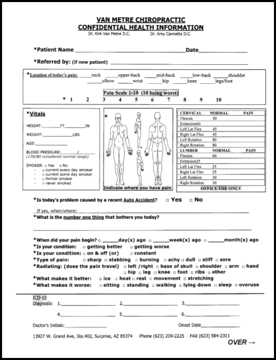 Patient Forms - Van Metre Chiropractic